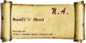 Madár Abod névjegykártya